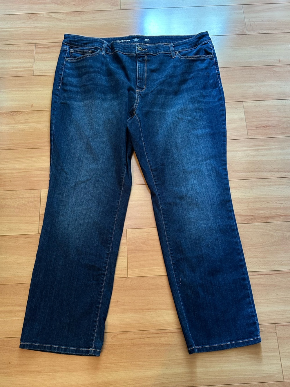 St. John's Bay Dark Blue Straight-Leg Women's Jeans denim 22W plus size repreve
